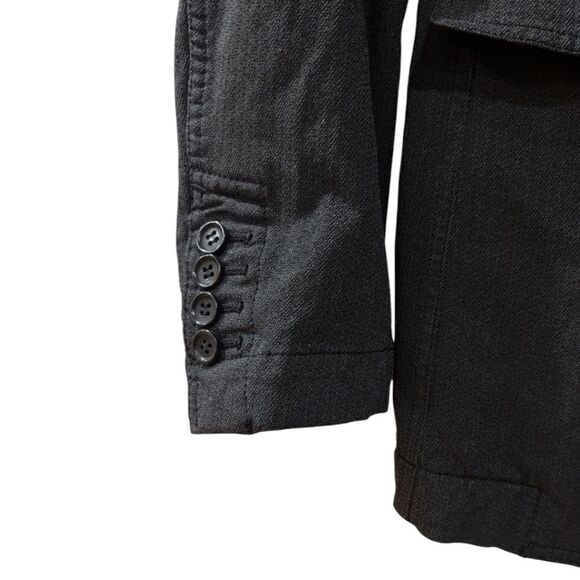 COMME des GARCONS HOMME DEUX Men's US M Slim Fit Charcoal Two Button Sportcoat - Picture 5 of 10